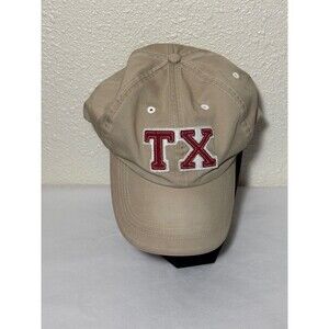 Texas Lone Star State Embroidered Cap Falcon Headwear Adjustable Strap Beige Red